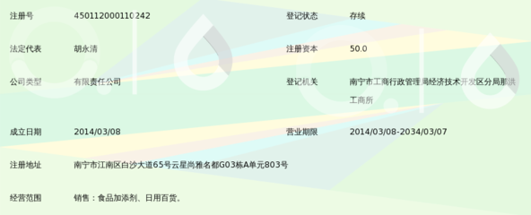 南宁市冠雅食品添加剂有限责任公司 专业食品添加剂销售，助力食品工业高质量发展